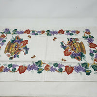 VINTAGE Colonial Williamsburg Birds Fruit Bowl Flour Sack Linen Tea Towel AARFAC