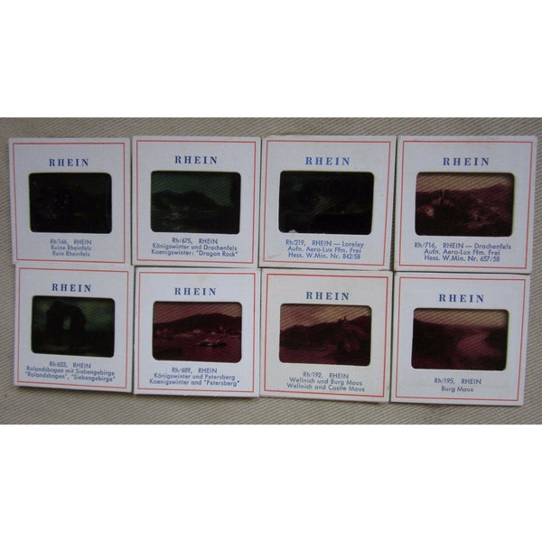 Lot of 8 Hamburg GERMANY RHEIN 35MM SLIDES RED BORDER Scenery Water Boats Ship
