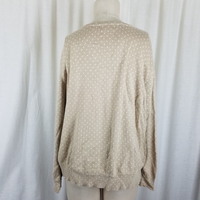 LL Bean Polka Dot Knit Sweater Womens 1X Twinset Look Button Up Cardigan Plus
