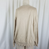 LL Bean Polka Dot Knit Sweater Womens 1X Twinset Look Button Up Cardigan Plus