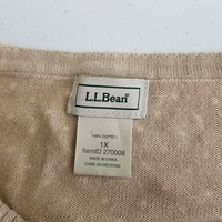LL Bean Polka Dot Knit Sweater Womens 1X Twinset Look Button Up Cardigan Plus