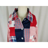 Vintage Roamans Star American Flag Boyfriend Blazer Jacket Womens 4 USA Red Blue