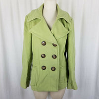 Tribal Wool Cashmere Double Breasted Peacoat Jacket Short Coat Womens 10 Green