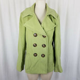 Tribal Wool Cashmere Double Breasted Peacoat Jacket Short Coat Womens 10 Green
