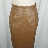 Lew Magram Long Maxi Peasant Prairie Boho Patchwork Leather Skirt Womens 6 Brown