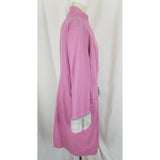 Terry Lewis Classic Luxuries Pink Wool Gray Faux Fur Trim Coat Peacoat Womens M