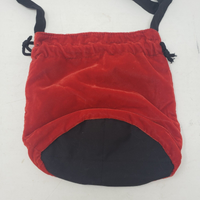 Vintage Topaca Red Velvet Embroidered Roses Shoulder Bag Cinch Drawstring Purse