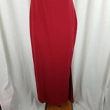 Tahari Petites Red Maxi Fitted Slinky Sexy Beaded Dress Womens 12P 80s Vintage