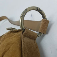 Ugg Australia Sheepskin Shearling Fur Lined Purse Large Hobo Shoulder Bag Tan