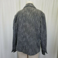 Coldwater Creek Woven Mottled Recycled Wool Blend Jacket Blazer Womens 16 Black