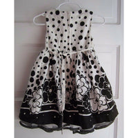 Rare Too Cotton Black & White Swing Flounce Tulle Floral Summer Dress Girls 2T