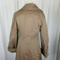 Vintage Plaid Insulated Blanket Lined Rain Trench Coat Womens XS S Tan Khaki 70s