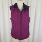 LL Bean Nylon Fleece Lined Vest Womens XS Full Zip Up Outdoor Mountain Raspberry