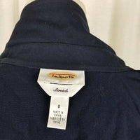 Talbots Stretch Button Up Heavyweight Shirt Lightweight Jacket Womens 8 Navy