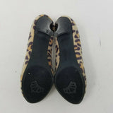 Fergalicious by Fergie Leopard Faux Fur Utopia Heels Pumps Round Toe Womens 8.5