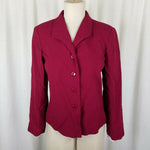 Talbots Petites Red Worsted Wool Button Up Blazer Jacket Womens 6P Vintage USA
