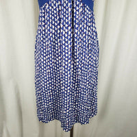 Boden CrissCross Halter Summer Twirl Dress Sundress Womans 4 Blue Geometric