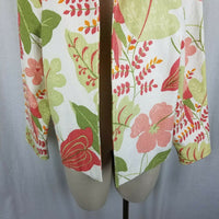 Painted Pony Woven Tapestry Bright Floral Blazer Jacket Womens M Uniquely USA
