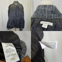 Coldwater Creek Woven Mottled Recycled Wool Blend Jacket Blazer Womens 16 Black