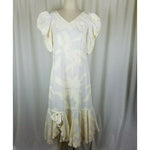 Hilo Hattie Vintage 80s Hawaiian Wedding Dress Luau Womens 12 Ivory Cream Formal