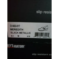 SoftWalk Grey's Anatomy Meredith Black Metallic Leather Clogs Shoes Womens 6.5 M