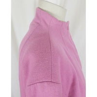 Terry Lewis Classic Luxuries Pink Wool Gray Faux Fur Trim Coat Peacoat Womens M