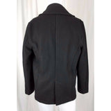 Spiewak Wool Double Breasted Peacoat Coat Mens M Maine Crest Gold Buttons Black
