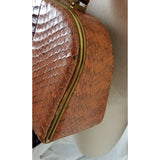 VINTAGE Two Tone Faux Alligator Snakeskin Leather Hard Case Box Purse Handbag