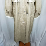 Essentials Worthington Sheen Cinch Cape Top Rain Trench Coat Womens 12 80s Tan