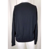 Perry Ellis VNeck Argyle Chevron Pullover Sweater Mens M Lightweight Black Gray