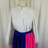 Gossard Artemis Velour Maxi Zip Up Robe Housedress Womens 16 70s Colorblock MCM