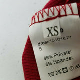 Ribbed Jersey Knit Fit & Flare Mini Twirl Dress Womens size XS Red 151016715