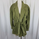 Georgetown Leather Design Leather Suede Wrap Jacket Coat Womens L Belt Tie Sash