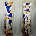 Bucks of Hawaii Long Maxi Hawaiian Fans House Sun Dress Womens 10 Vintage 70s