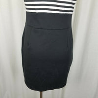 ToTo Collection Black Striped Sailor Tunic Tank Dress Womens 1XL Empire Waist