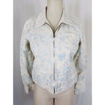 LRL Ralph Lauren Jeans Blue Floral French Toile Denim Jean Jacket Zip Womens M