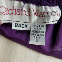 Richard Warren Purple Long Midi Boho Brushed Leather Suede Skirt Womens 8 Pencil