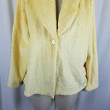 Cuddledown Soft Yellow Fleece Shawl Collar Bed Jacket Cropped Robe Womens XXL