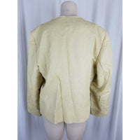Talbots Woman Italian Fabric Collarless Button Up Jacket Womens 14W Plus Blazer