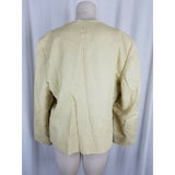 Talbots Woman Italian Fabric Collarless Button Up Jacket Womens 14W Plus Blazer