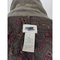 J. Jill Brushed Cotton Faux Suede Riding Jacket Short Coat Womens 8 Olive Tan