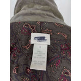 J. Jill Brushed Cotton Faux Suede Riding Jacket Short Coat Womens 8 Olive Tan