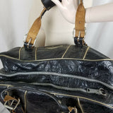 Vintage Ram Golf Bag Black Leather Distressed Doctor Style Duffel Duffle Sports