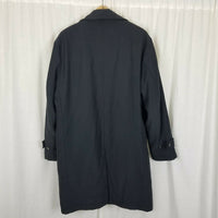 Utex Insulated Charcoal Gray Trench Coat Mens 40 Wool Zip Out Removable Liner