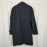 Utex Insulated Charcoal Gray Trench Coat Mens 40 Wool Zip Out Removable Liner
