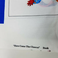 Here Come The Clowns Soft Cloth Book Cut & Sew Fabric Panel Vintage 1990s Infant