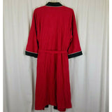 Harcourt Red & Black Velour Wrap Bath Robe Mens One Size OS Striped USA Smoking