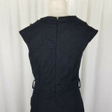 Tyler Boe Viscose Sheath Cap Sleeves Little Black Dress Womens M Stretch Fitted