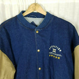 Operation II Montecristo Denim Canvas Bomber Jacket Mens L Vintage LA Loving