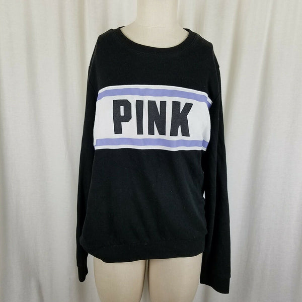 Pink Victoria Secret Jersey Knit Pullover Crewneck Sweatshirt Sweater Womens L